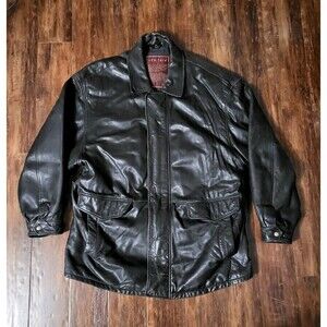Couture J. Park Genuine Lamb Leather Jacket Men’s XL Black Bomber Zip Up Biker